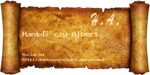 Hankóczy Albert névjegykártya