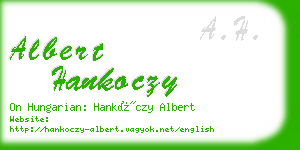 albert hankoczy business card